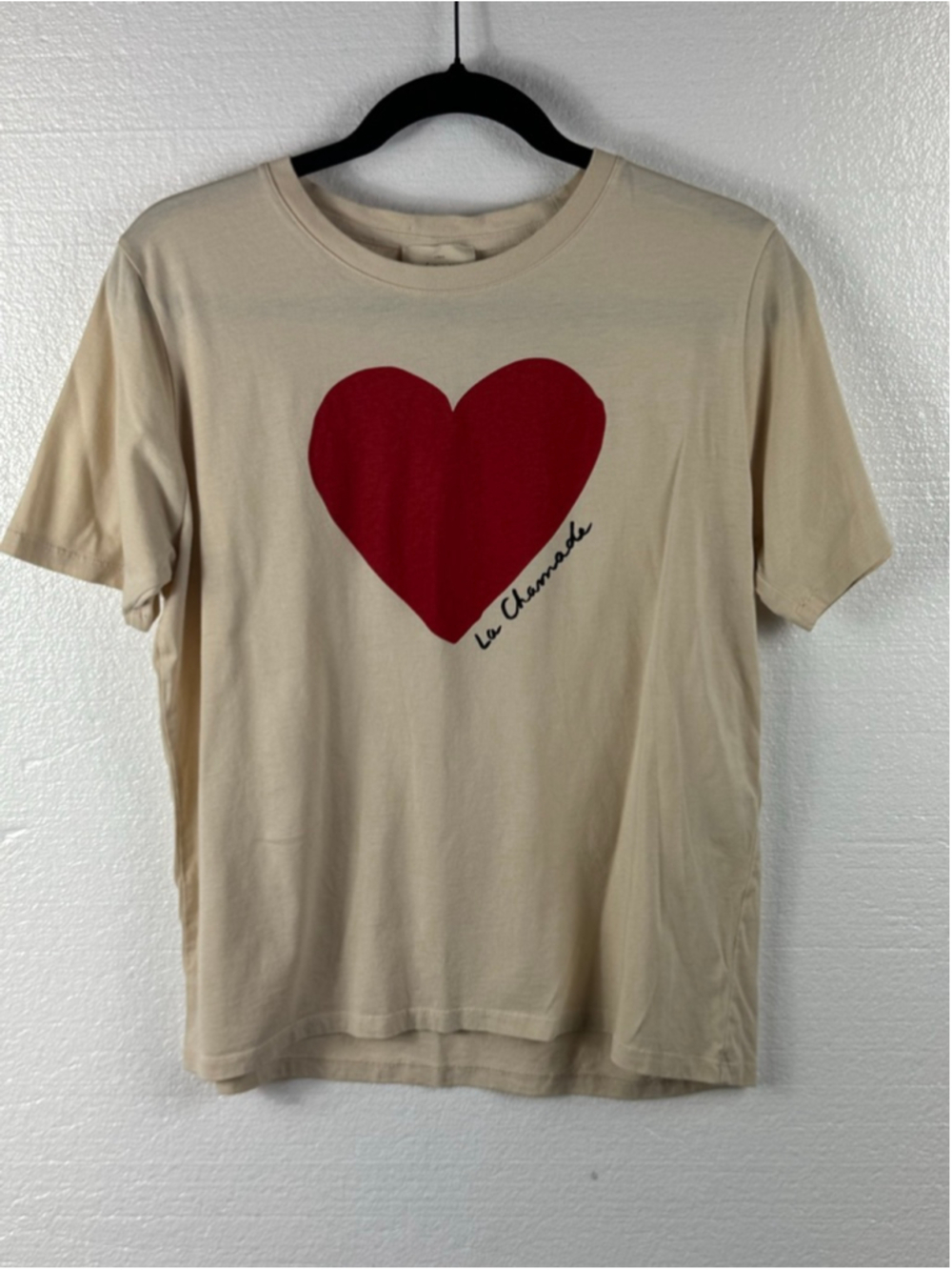 Sezane Organic Cotton French Chic La Chamade Short Sleeve T-Shirt size Large